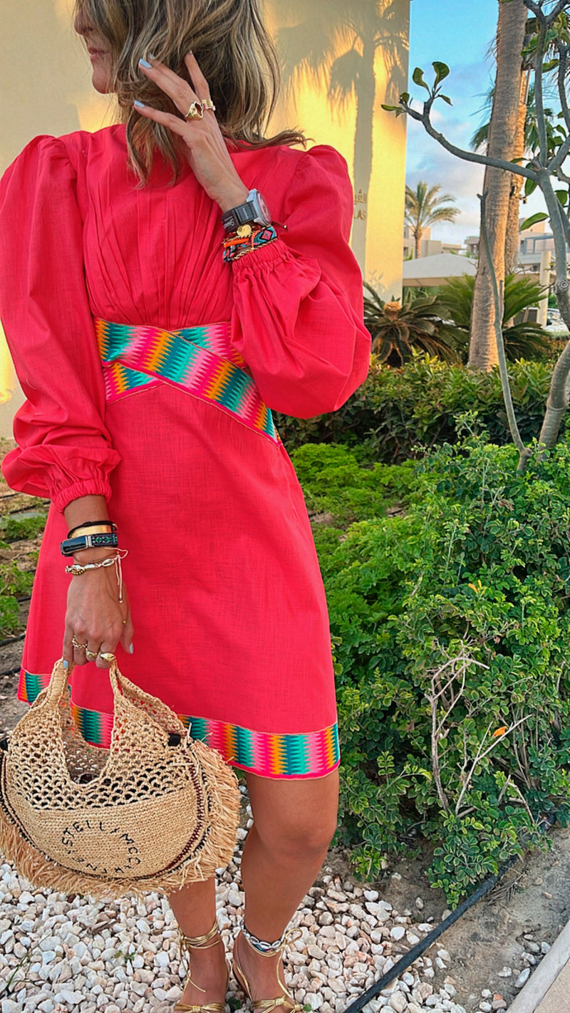 Watermelon Gum Drop Cut Out Mini Dress