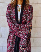 Burgundy Royal Paisley Cardigan