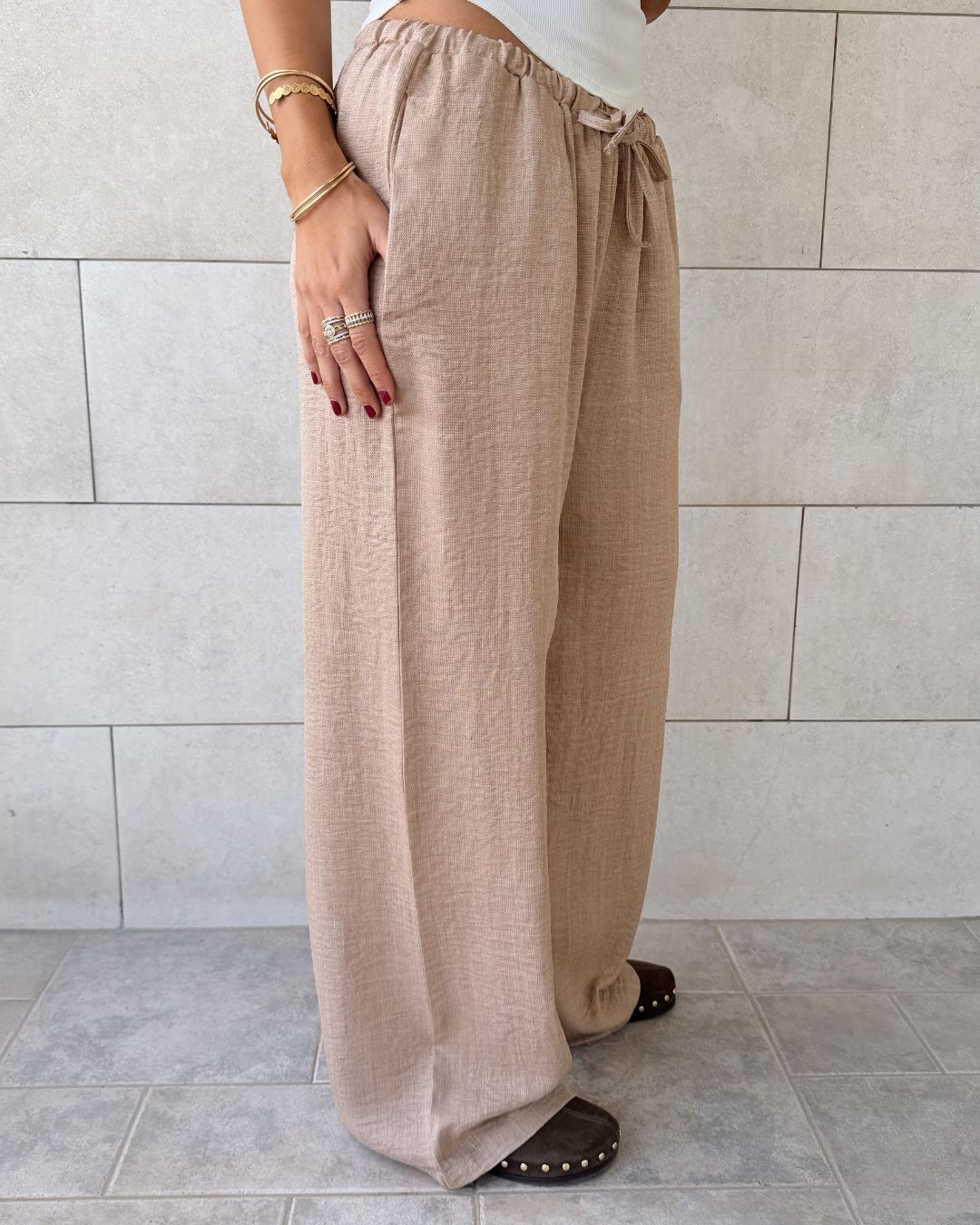 Beige Slow Sunday Pants