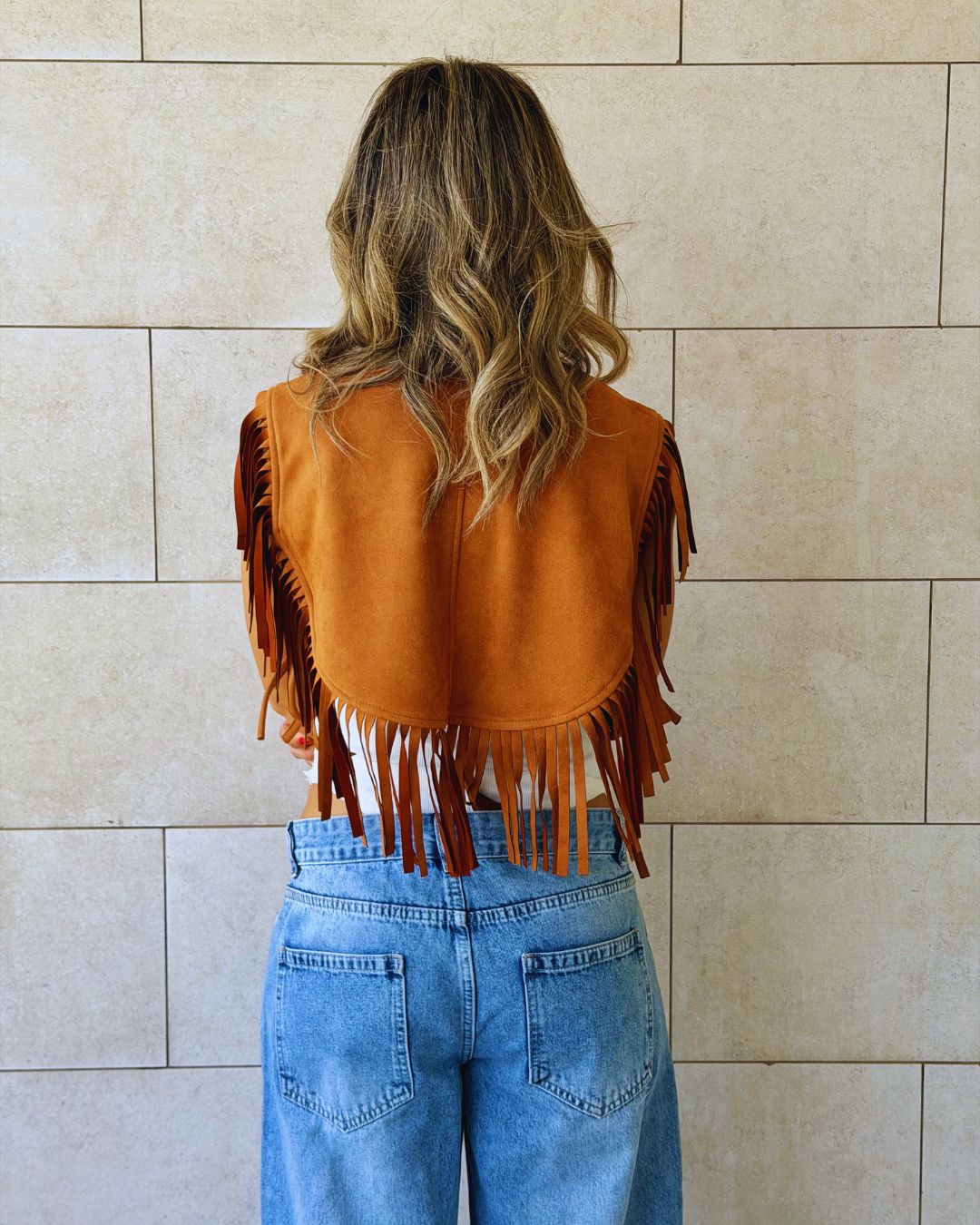 Camel Cowgirl Suede Vest
