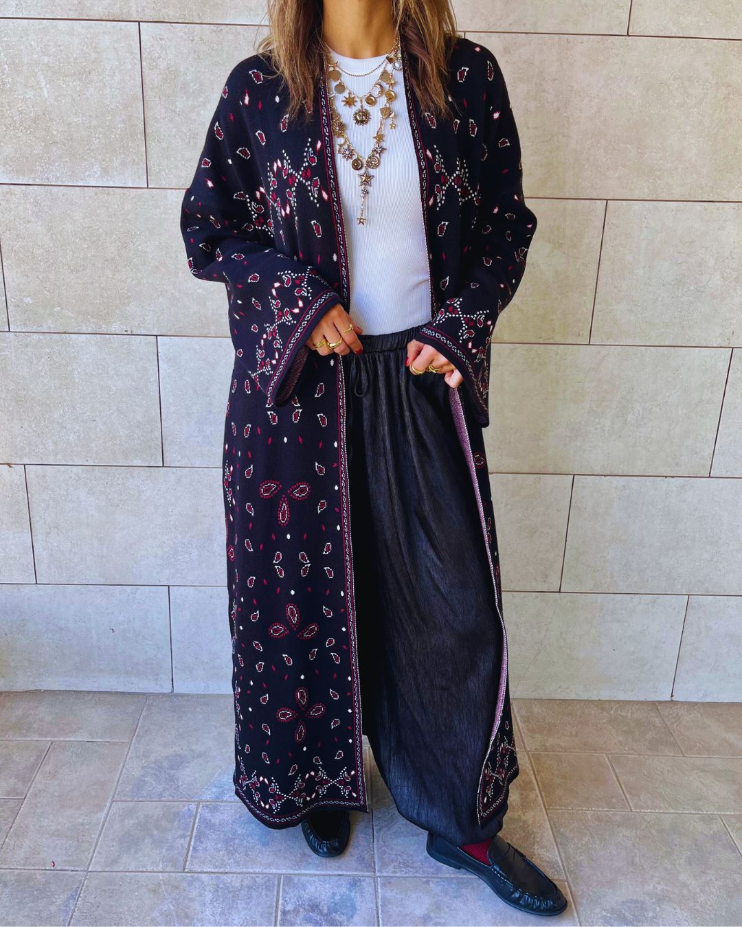 Black Cult-Favorite Knit Bandana Kimono