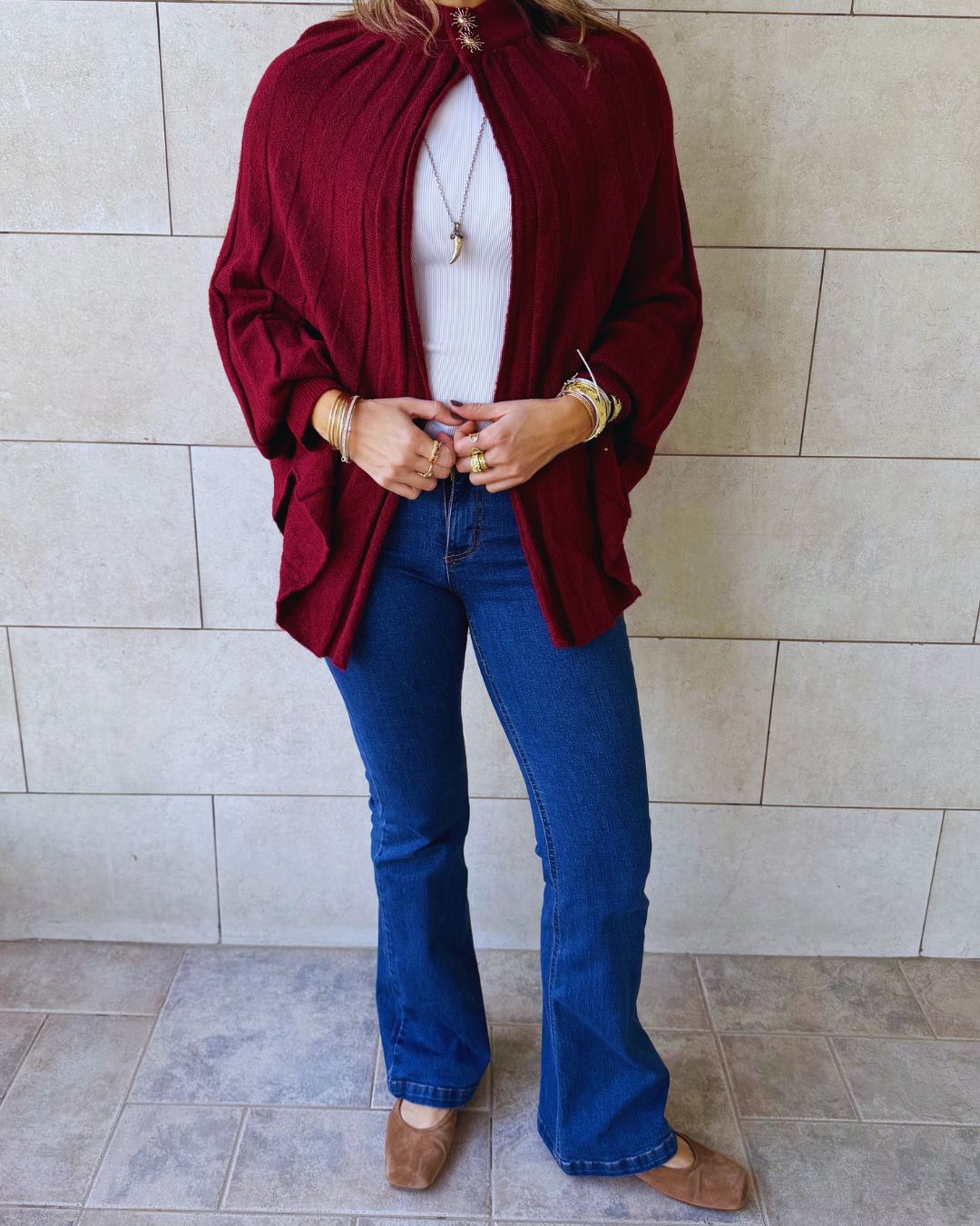 Burgundy Soft Power Cape