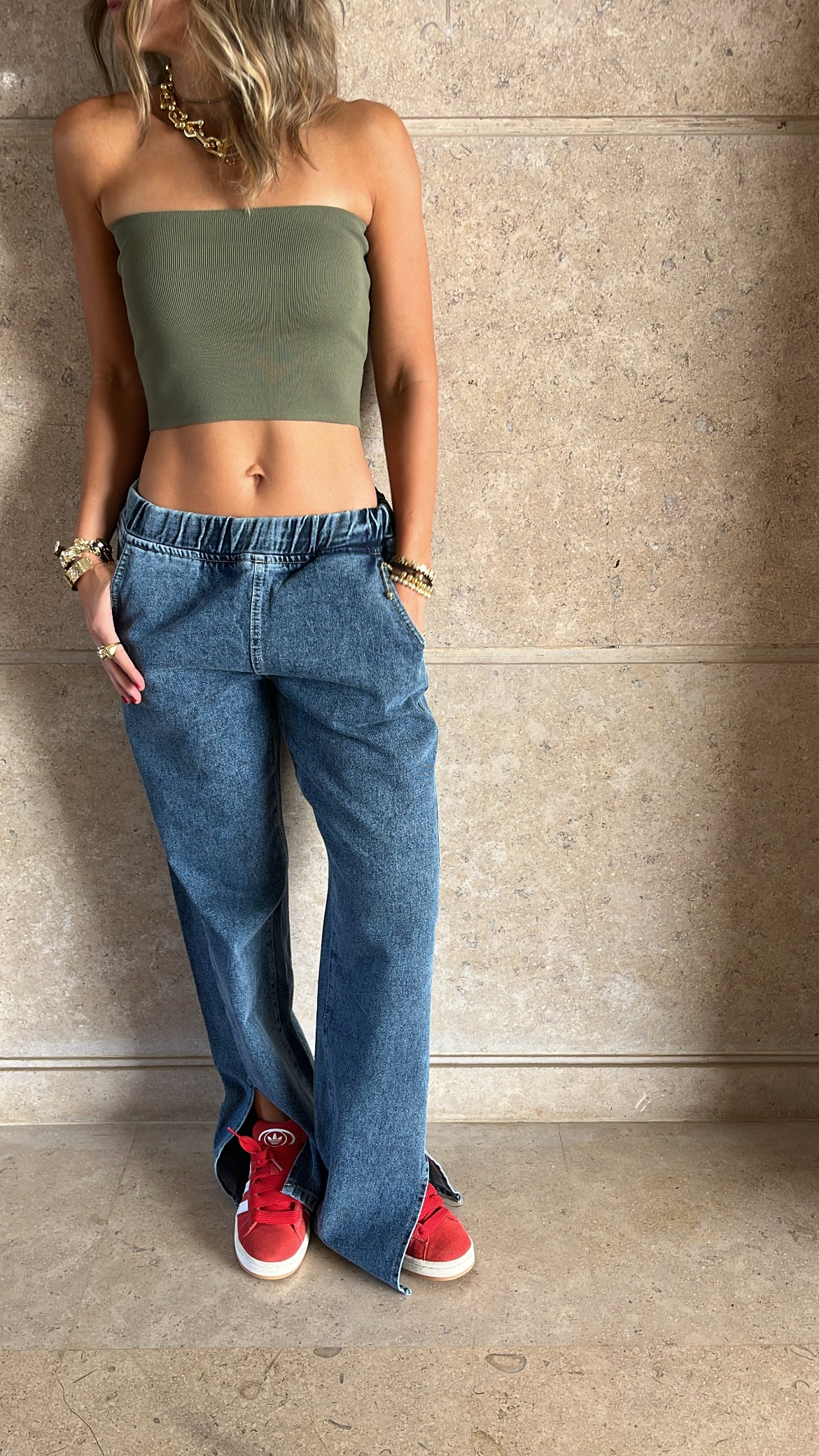 Olive 99 Interknit Bandeau Top