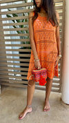 Orange Light Crochet Dress Coverup