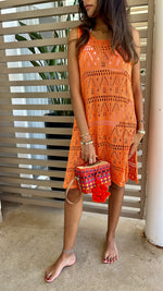 Orange Light Crochet Dress Coverup