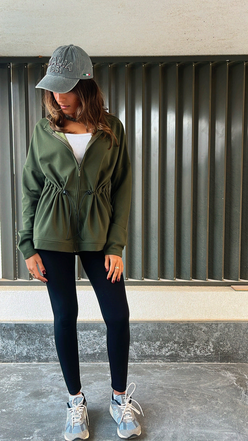 Olive Scuba Duster Jacket