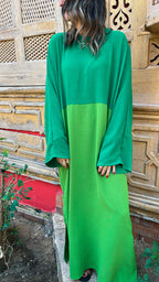 Green Half And Half Dress