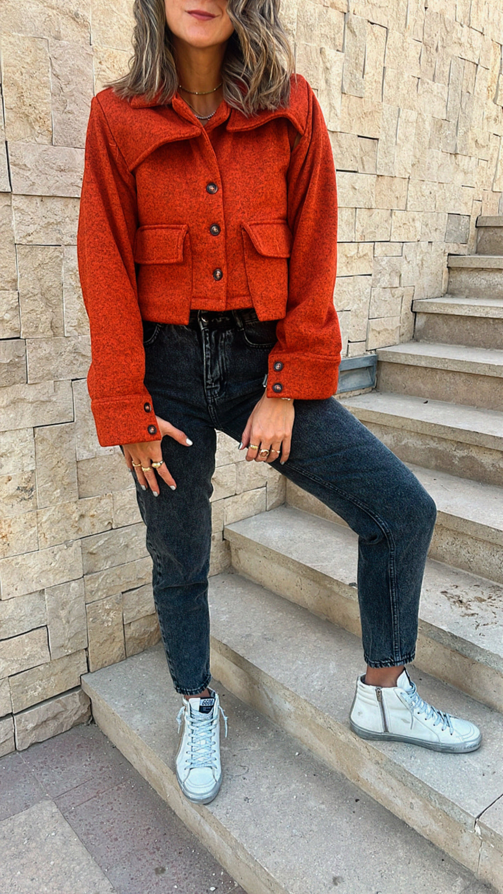 Rust Cozy Cargo Vest