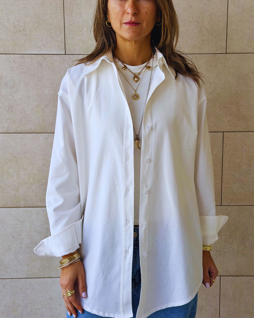 White Boyfriend Oxford Shirt
