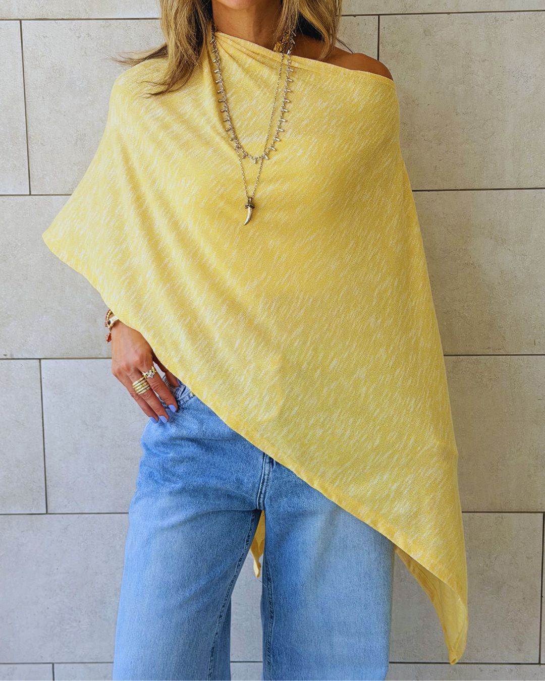 Yellow Sunwashed Riviera Poncho