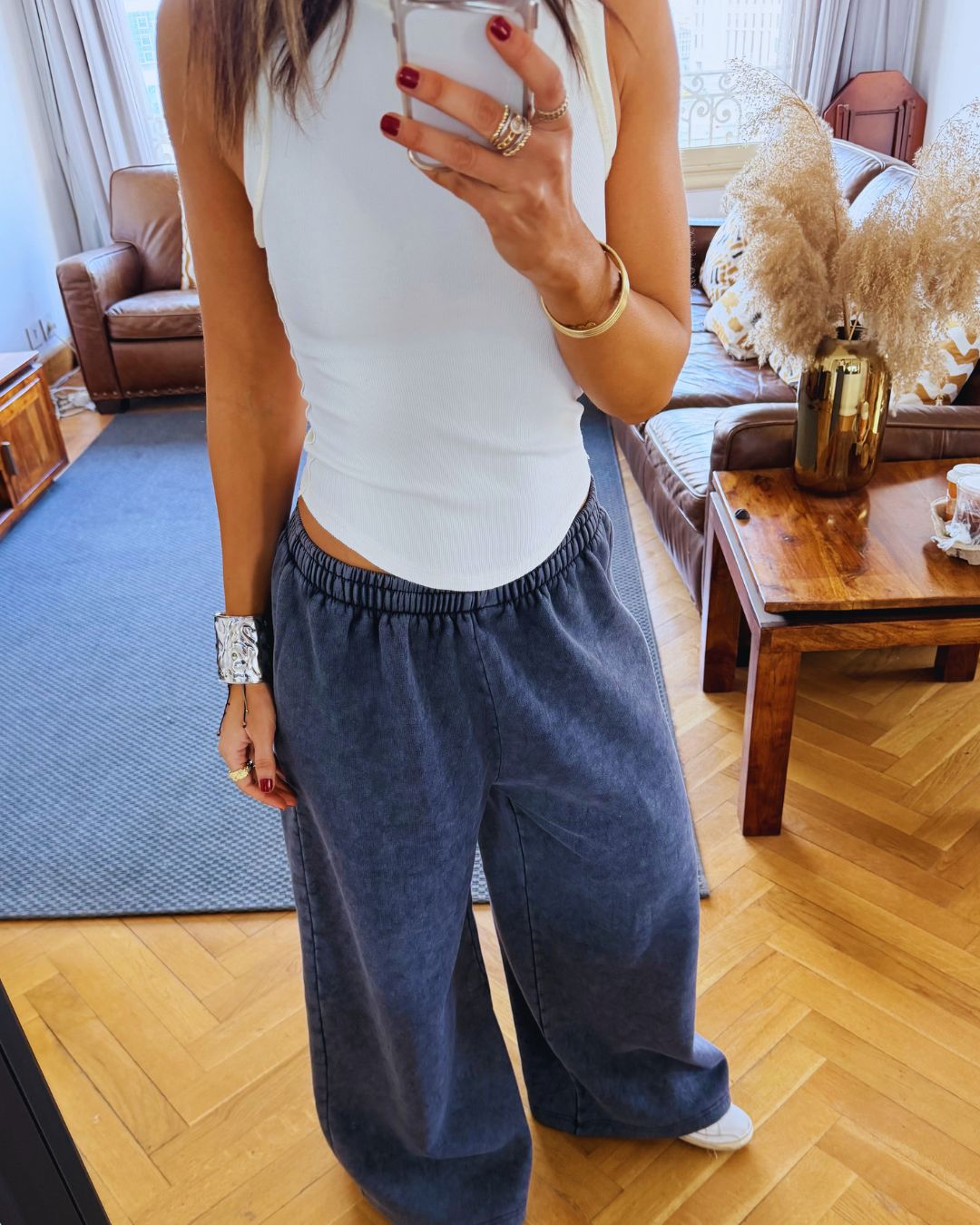 Grey Acid Wash Flare