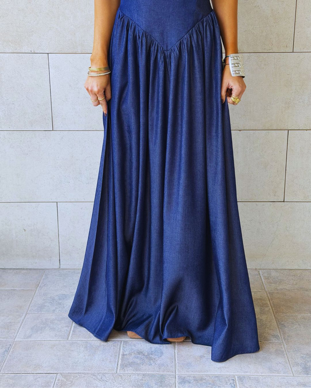 Paloma Drop Waist Denim Dress
