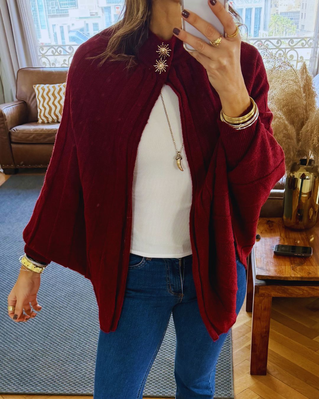 Burgundy Soft Power Cape