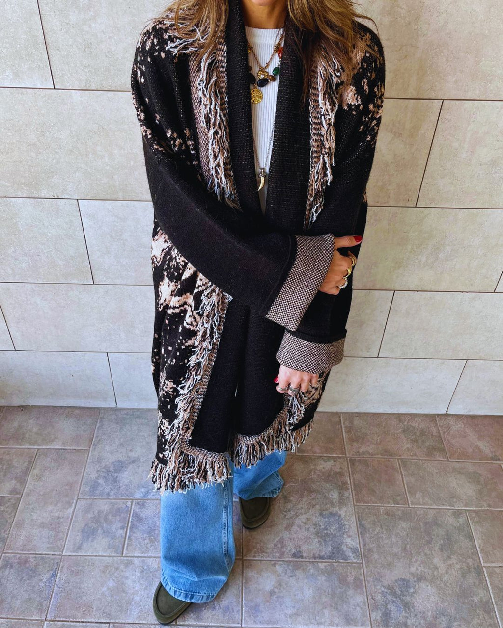 Black Nordic Star Cardigan