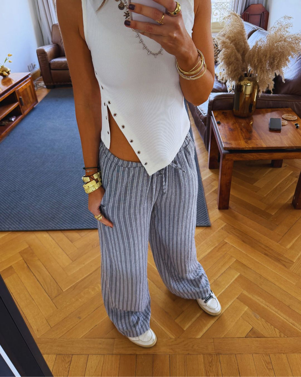 Grey Stripe All-Day Pants