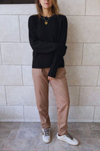 Beige Walk-Away Leather Pants