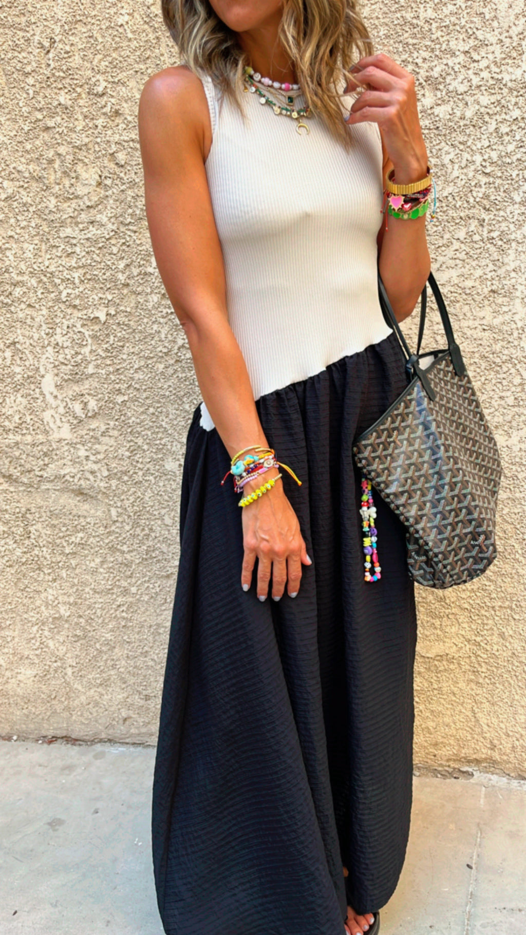 Black Asymmetric Drop Waist Dress