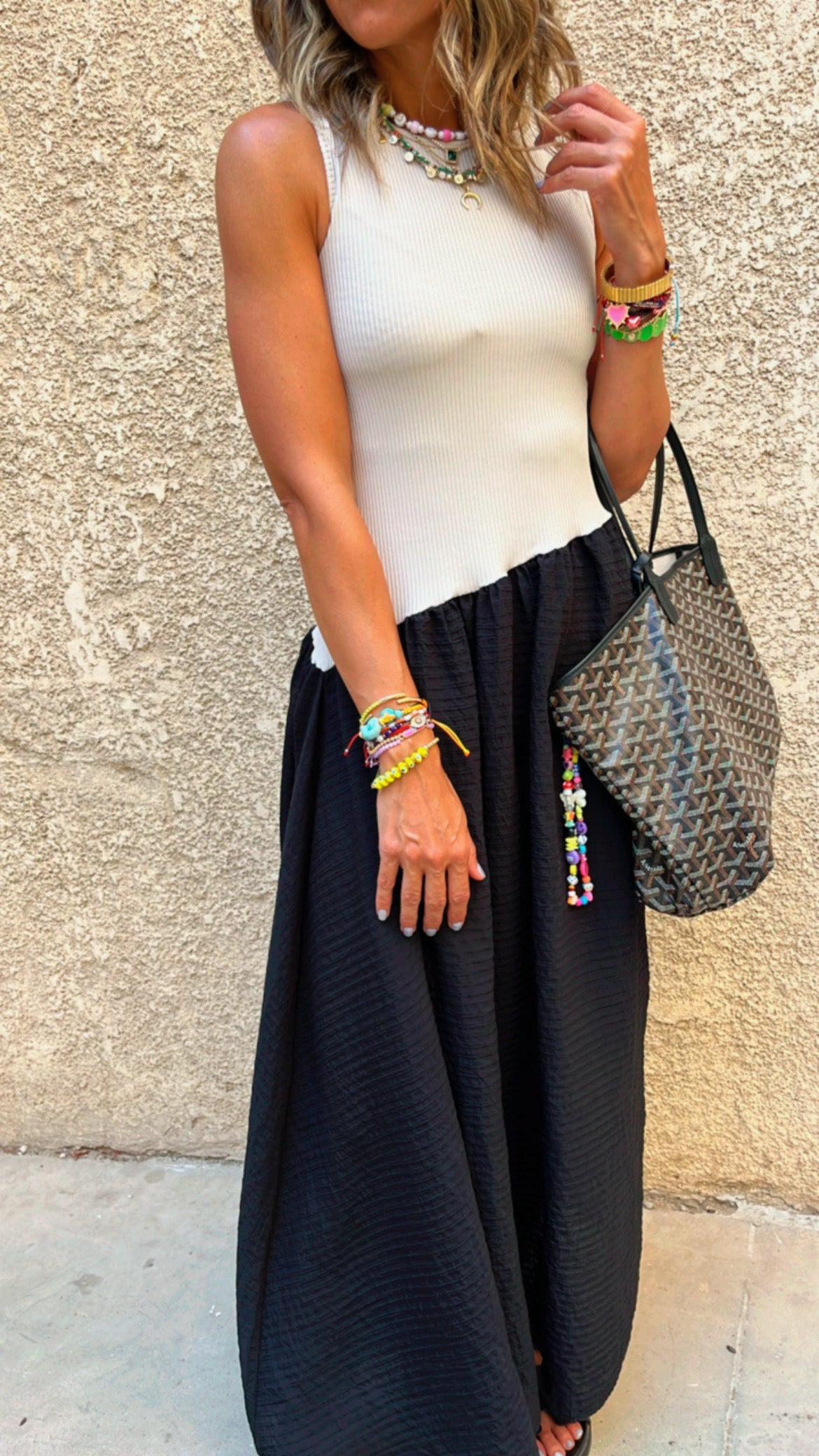 Black Asymmetric Drop Waist Dress