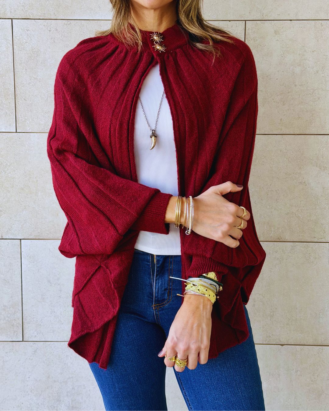 Burgundy Soft Power Cape