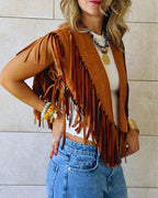 Camel Cowgirl Suede Vest