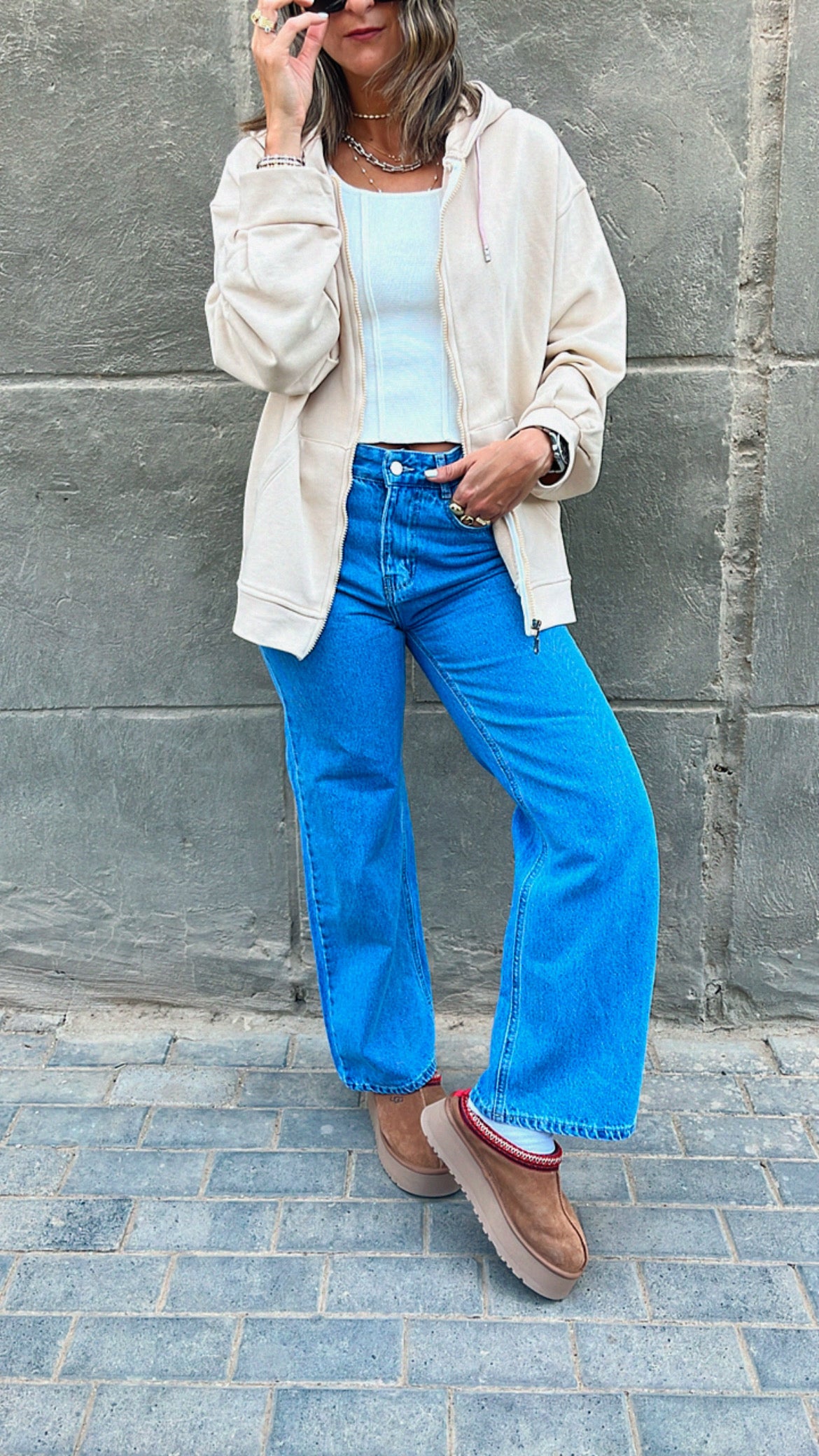 The Beige Zip Up Hoodie