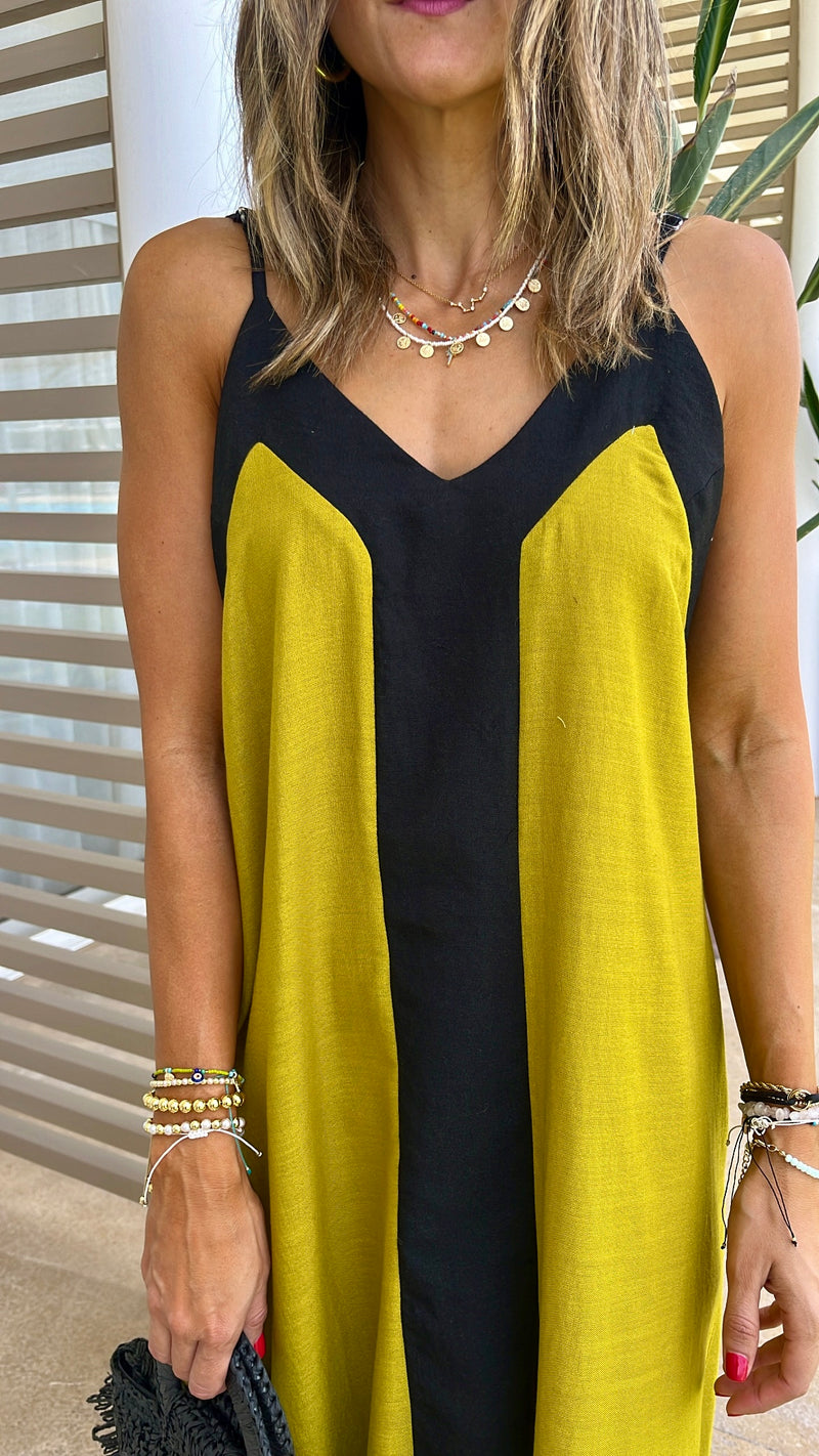 Mustard Monaco Middle Line Dress