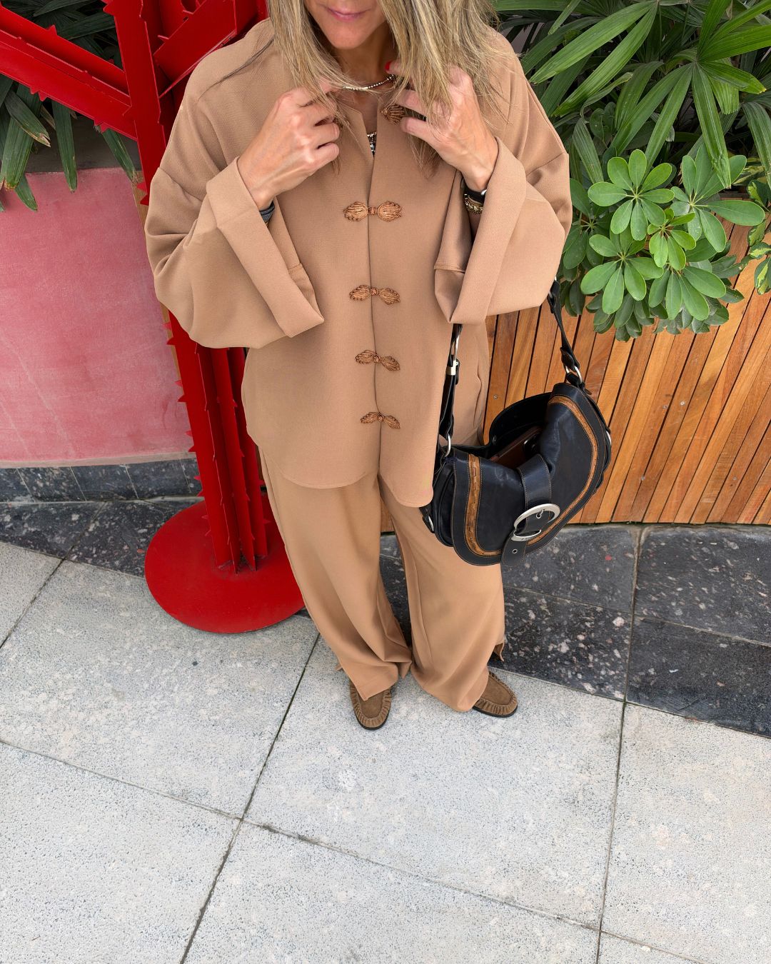 Beige Go-To Elastic Pants