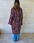 Burgundy Royal Paisley Cardigan