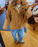 Beige Cowgirl Suede Jacket