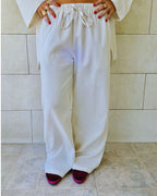 Beige Sloane Rope Linen Blend Pants