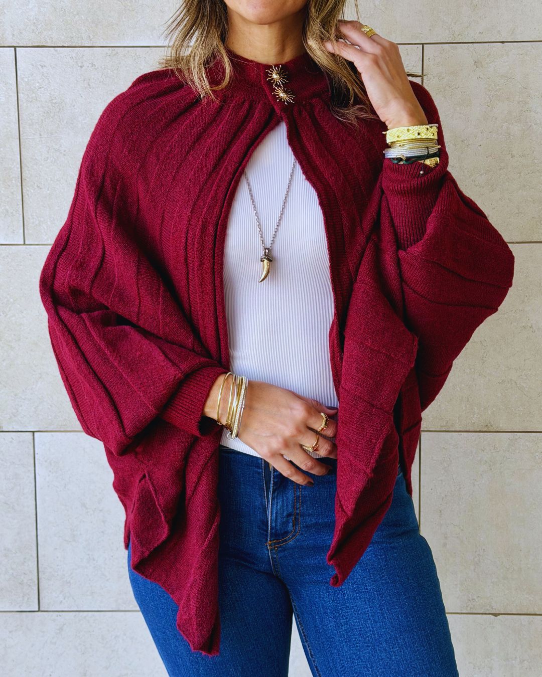 Burgundy Soft Power Cape