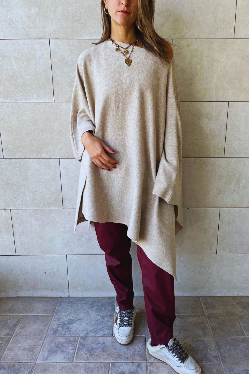 Beige Off-Duty Poncho