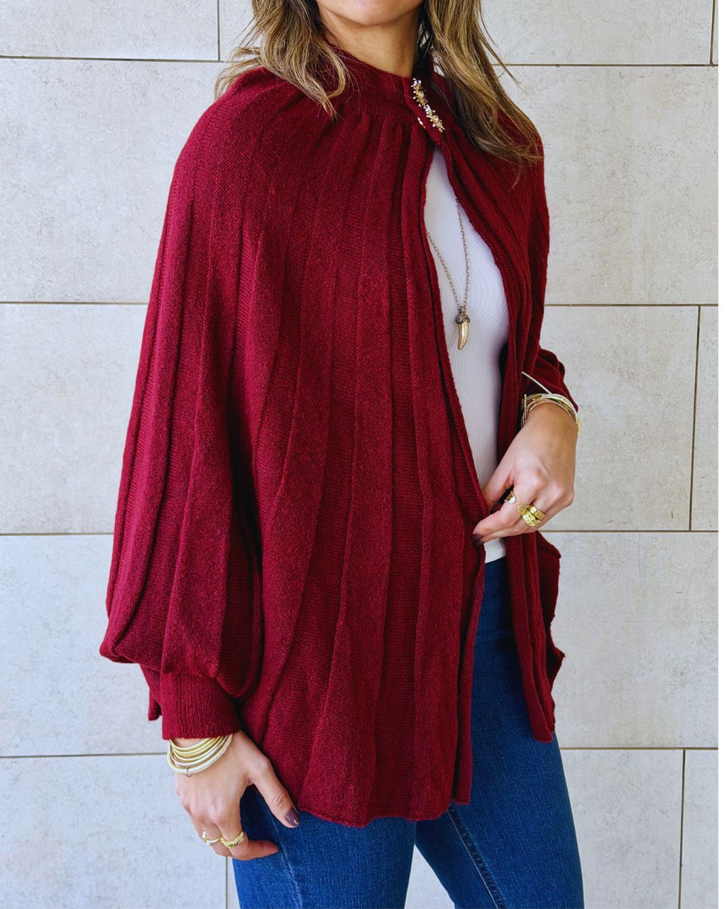 Burgundy Soft Power Cape