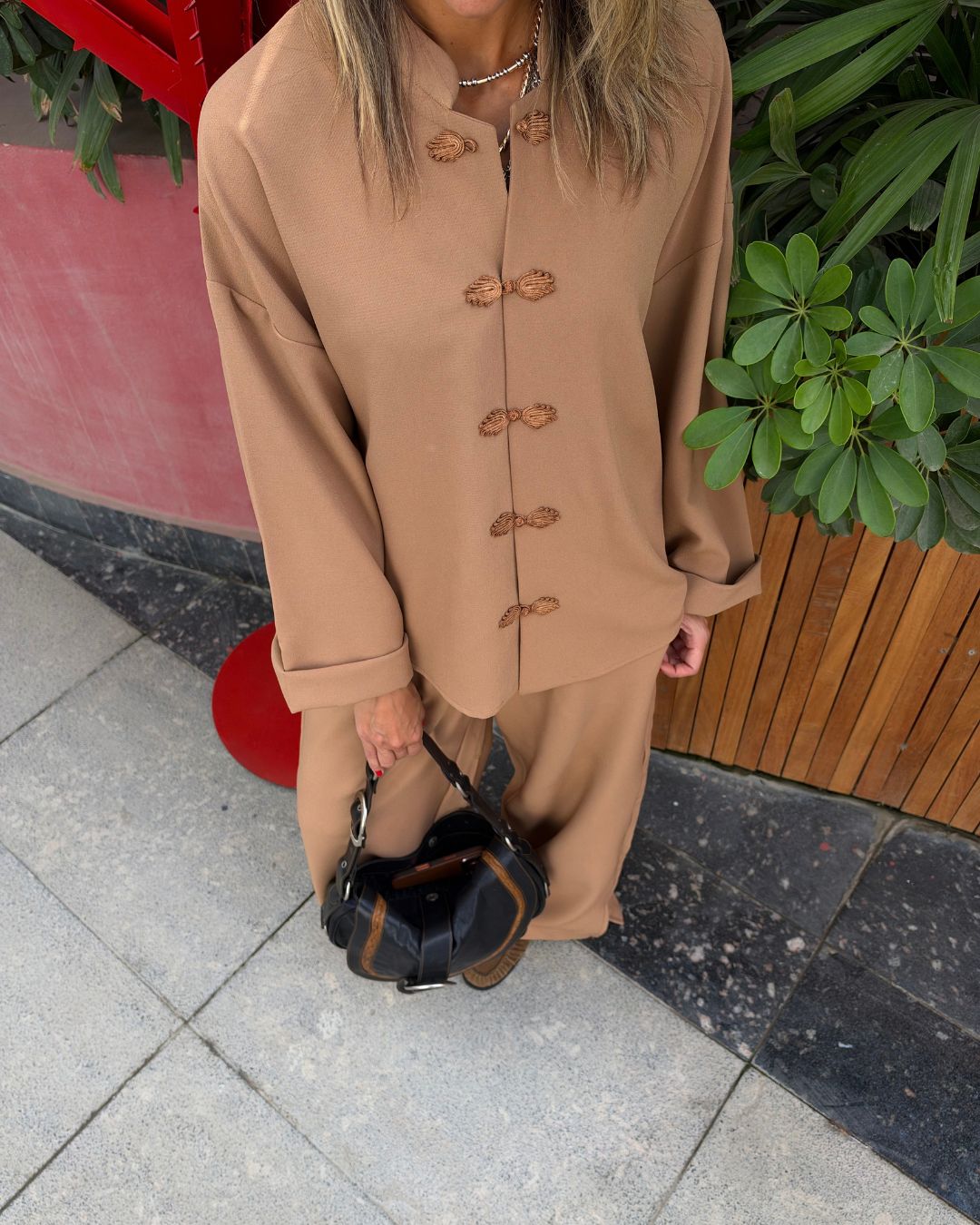 Beige Mandarin Top