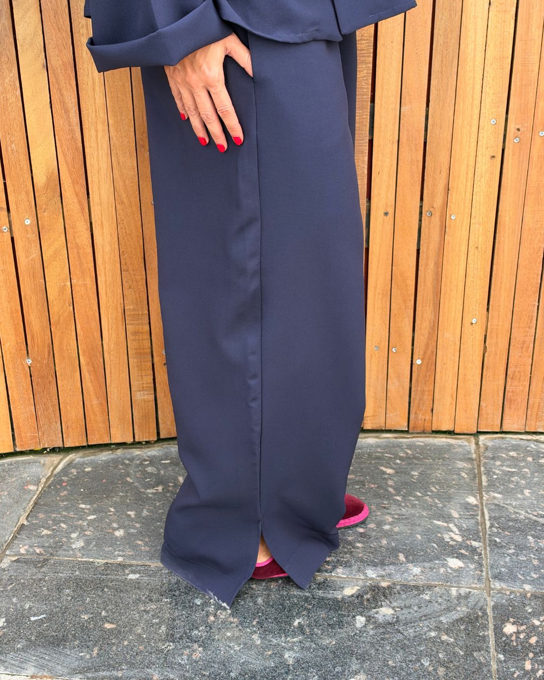 Navy Go-To Elastic Pants