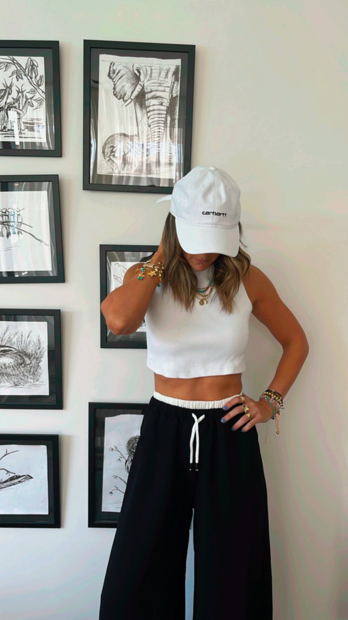 Black Summer Trim Pants