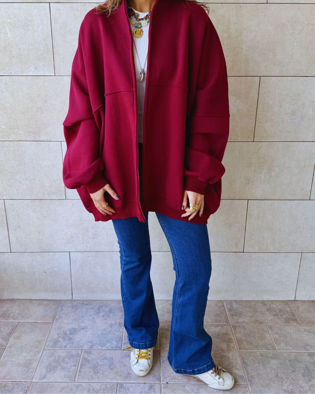 Burgundy Main Character Zip Up