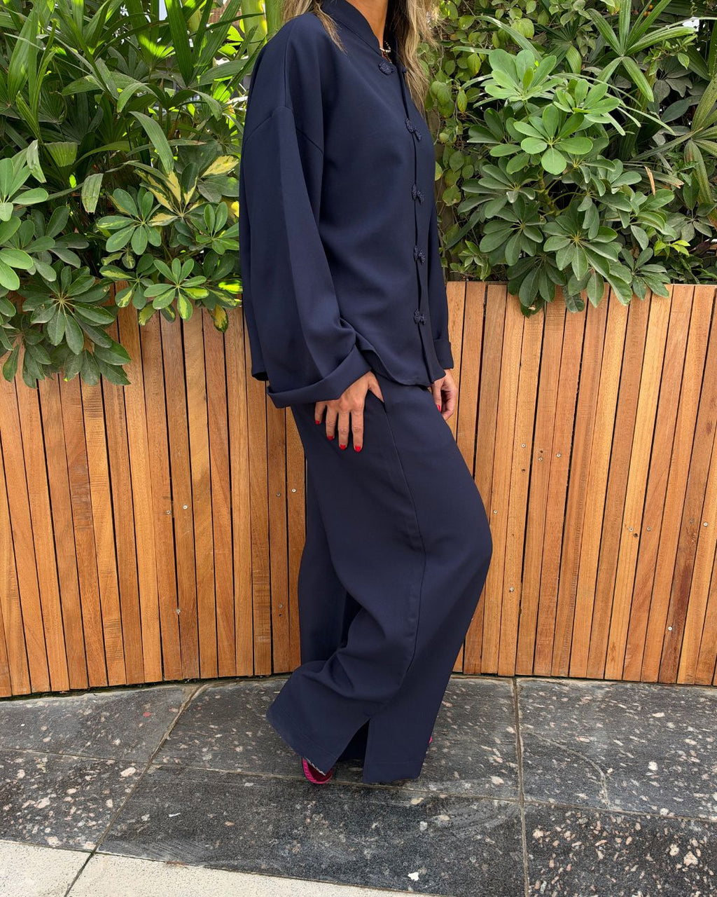 Navy Go-To Elastic Pants