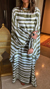 Olive Paint Striped Kaftan