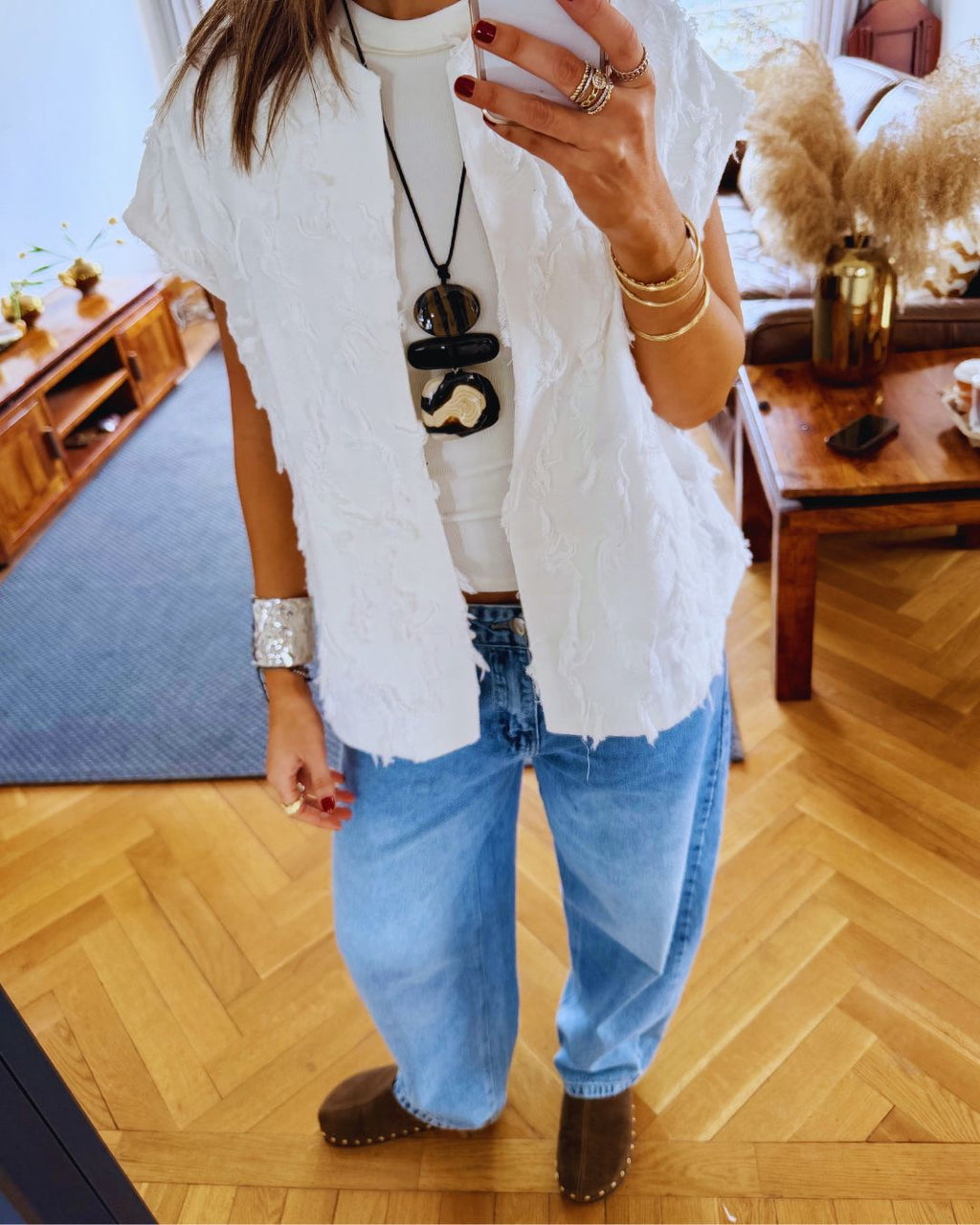 White Whisper Statement Vest