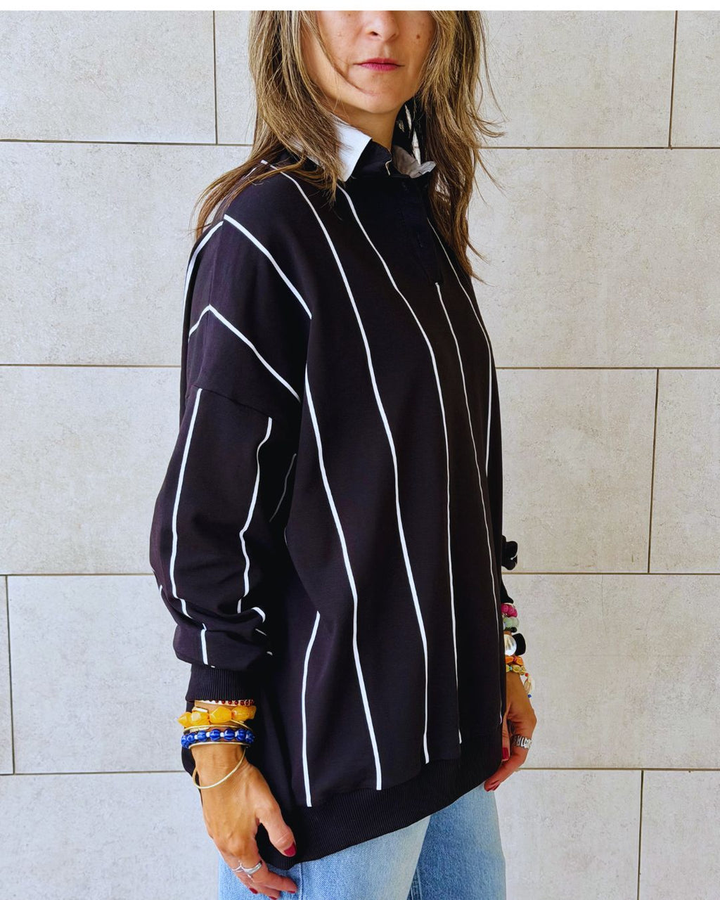 Black Retro Light Weight Polo