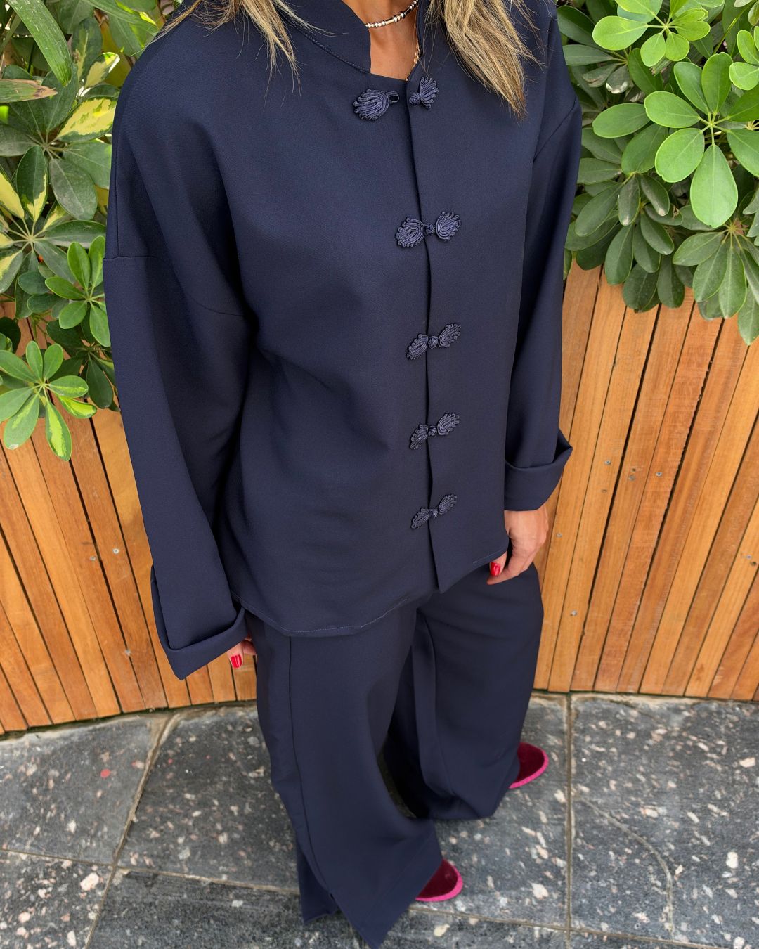 Navy Mandarin Top