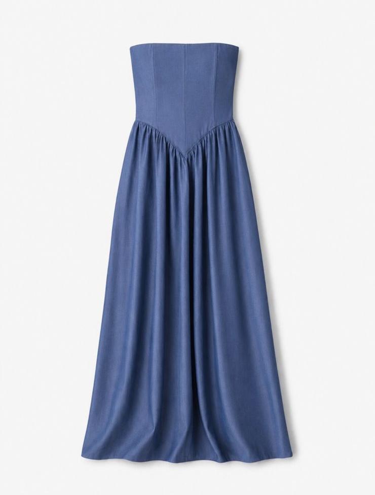 Paloma Light Blue Drop Waist Denim Dress