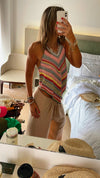 Sunset Lines Crochet Halter Top