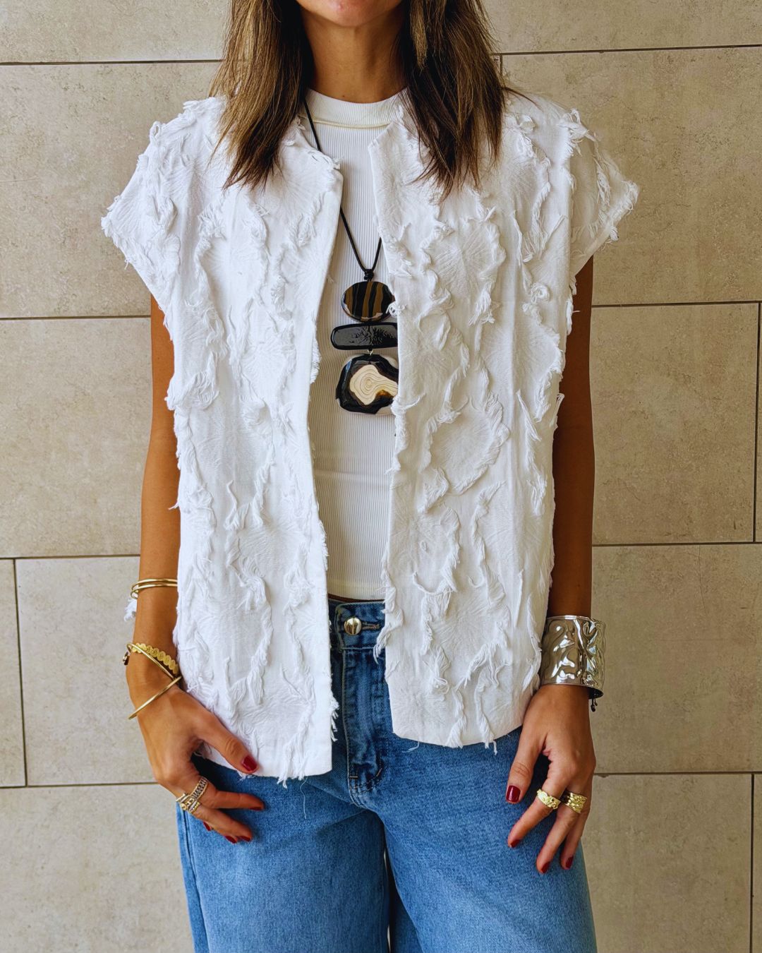White Whisper Statement Vest