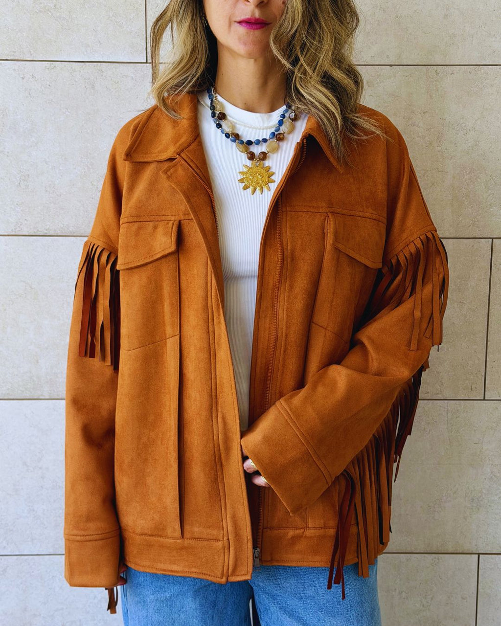 Camel Cowgirl Suede Jacket