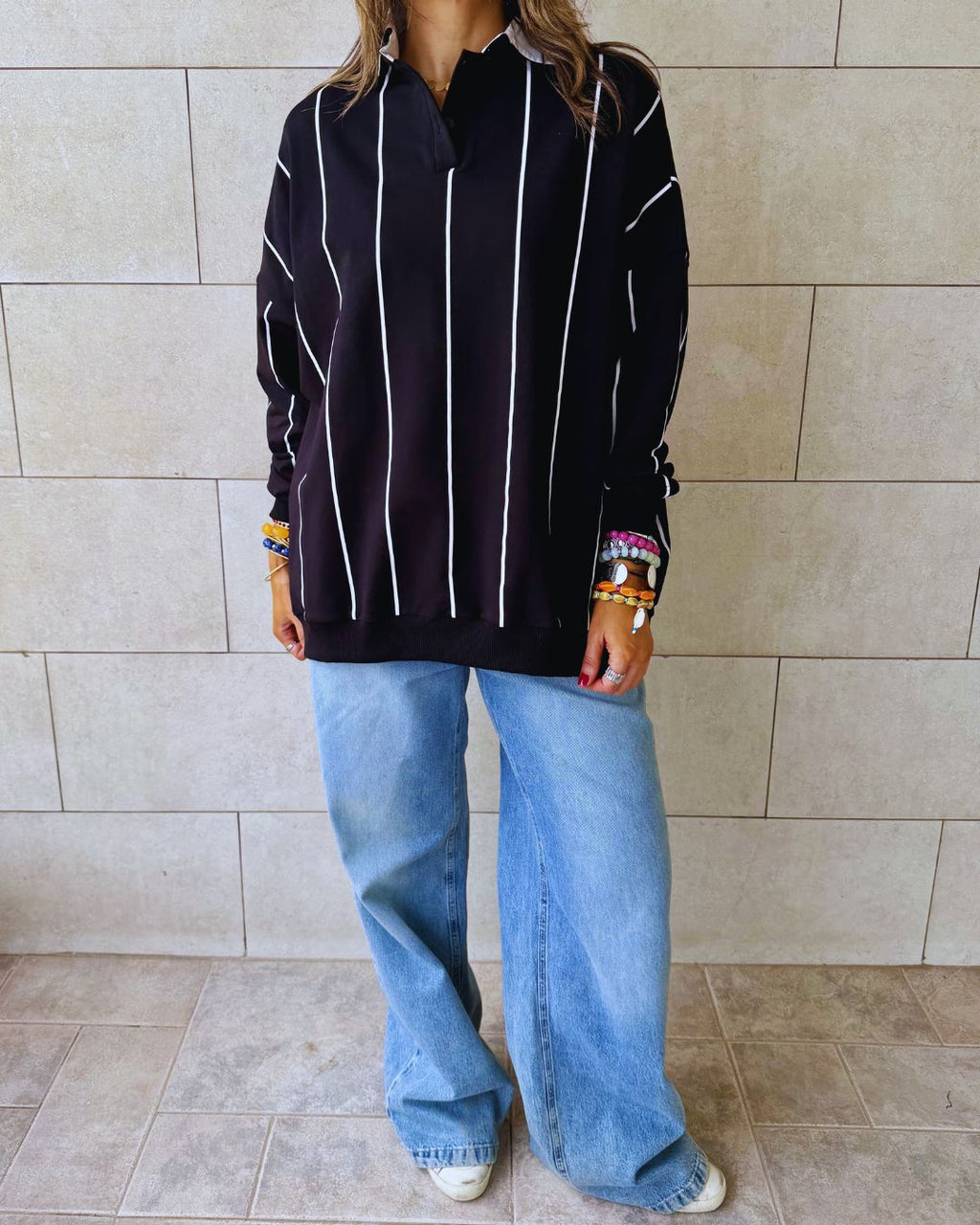 Black Retro Light Weight Polo