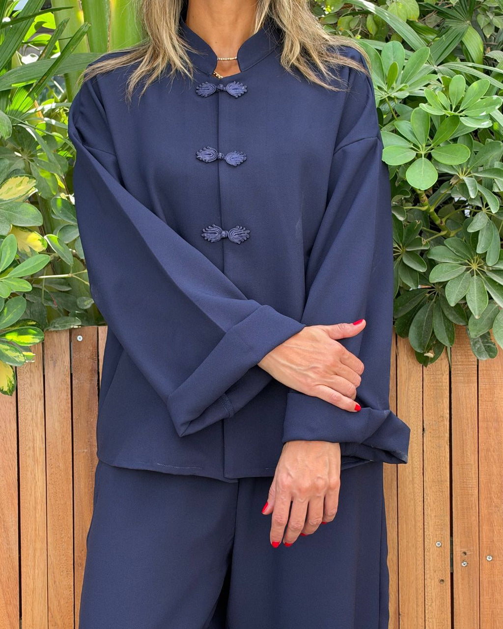 Navy Mandarin Top