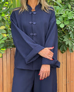 Navy Mandarin Top