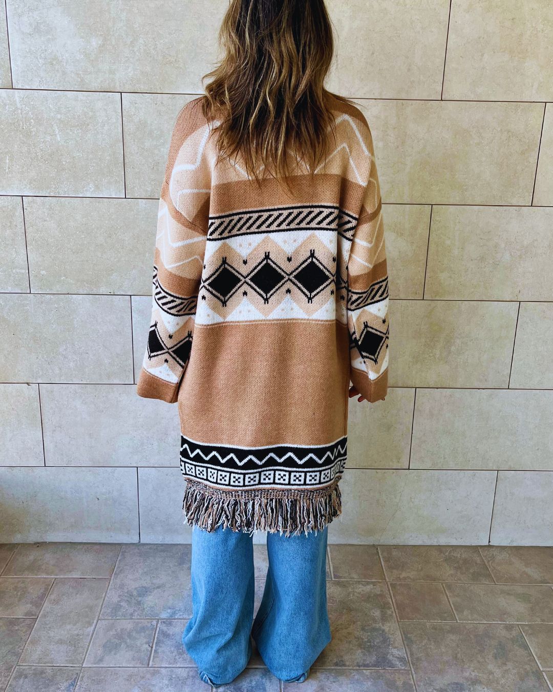 Beige Nomad Knit Cardigan